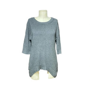 Intermix Charcoal Gray‎ Cotton Silk High-Low Sweater Size Medium